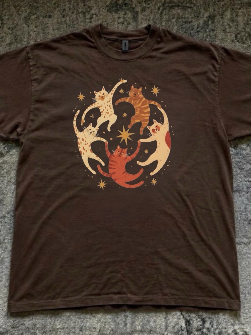 Gildan Dark chocolate Cat Circle Graphic Tee